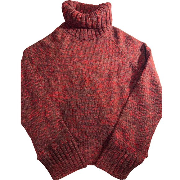 Q&A Red Marled Chunky Turtleneck Sweater – Size L - Picture 1 of 4